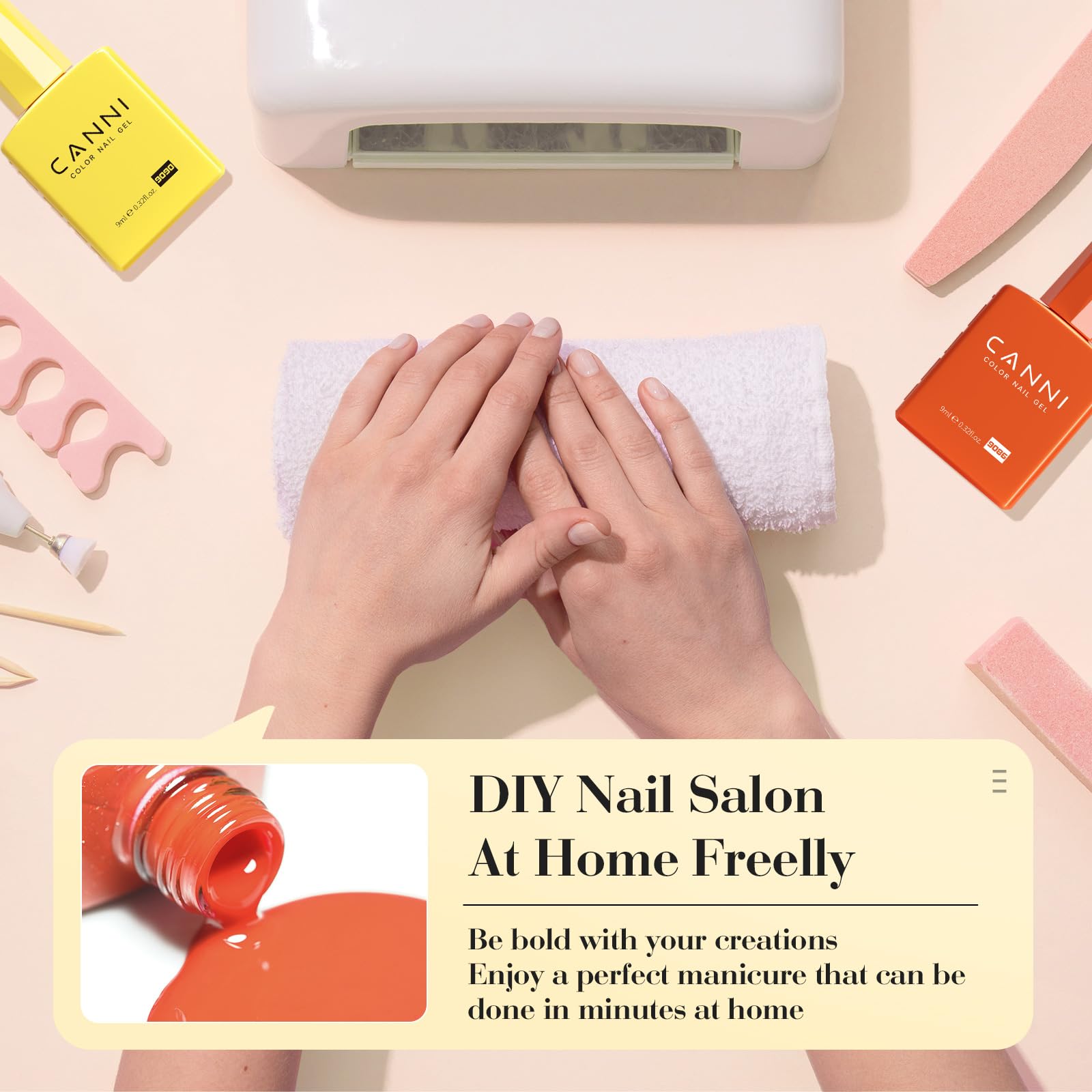 CANNI 6Pcs 9ml Yellow Fall Gel Nail Polish Set- Orange Red Yellow Fall Colors Gel Polish Kit DIY at Home Salon Christmas New Year's Gifts for Girls - Image 6