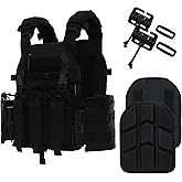 Tuxapo Tactical Molle Vests with Triple mag Pouch and Side Cummerbund Pouches, Quick Release Vests for Men