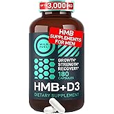 WILD FUEL 3,000mg HMB Supplement Plus Vitamin D3 - Muscle Growth, Strength, Fast Workout Recovery HMB Supplements for Men and Women - Calcium Beta-Hydroxy Beta-Methylbutyrate - 180 Capsules
