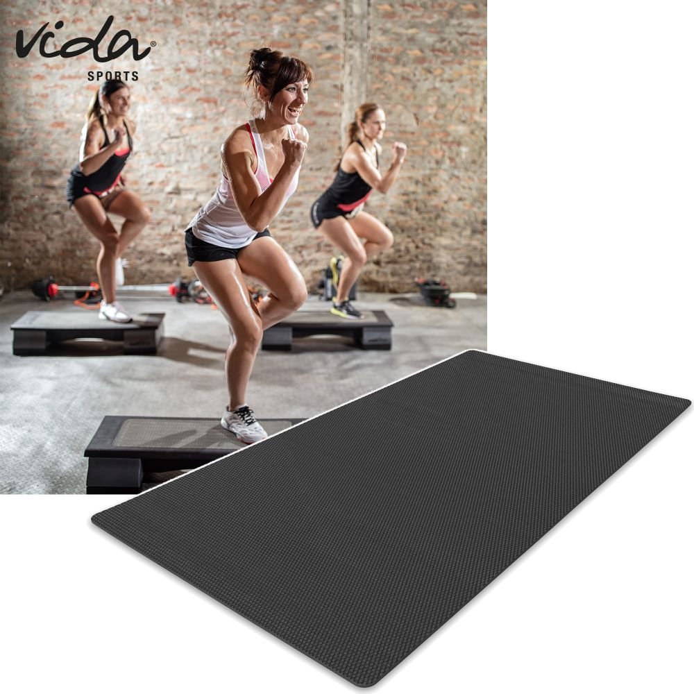 LILENO SPORTS Bodenschutzmatte (90x200 cm) - extra wiederstandsfähige Laufband Matte 8 mm Dicke - Fitness Unterlegmatte für Crosstrainer, Rollentrainer und andere Fitnessgeräte 4