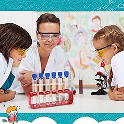 Copkim 2 Sets Test Tubes with Rack Clear Plastic