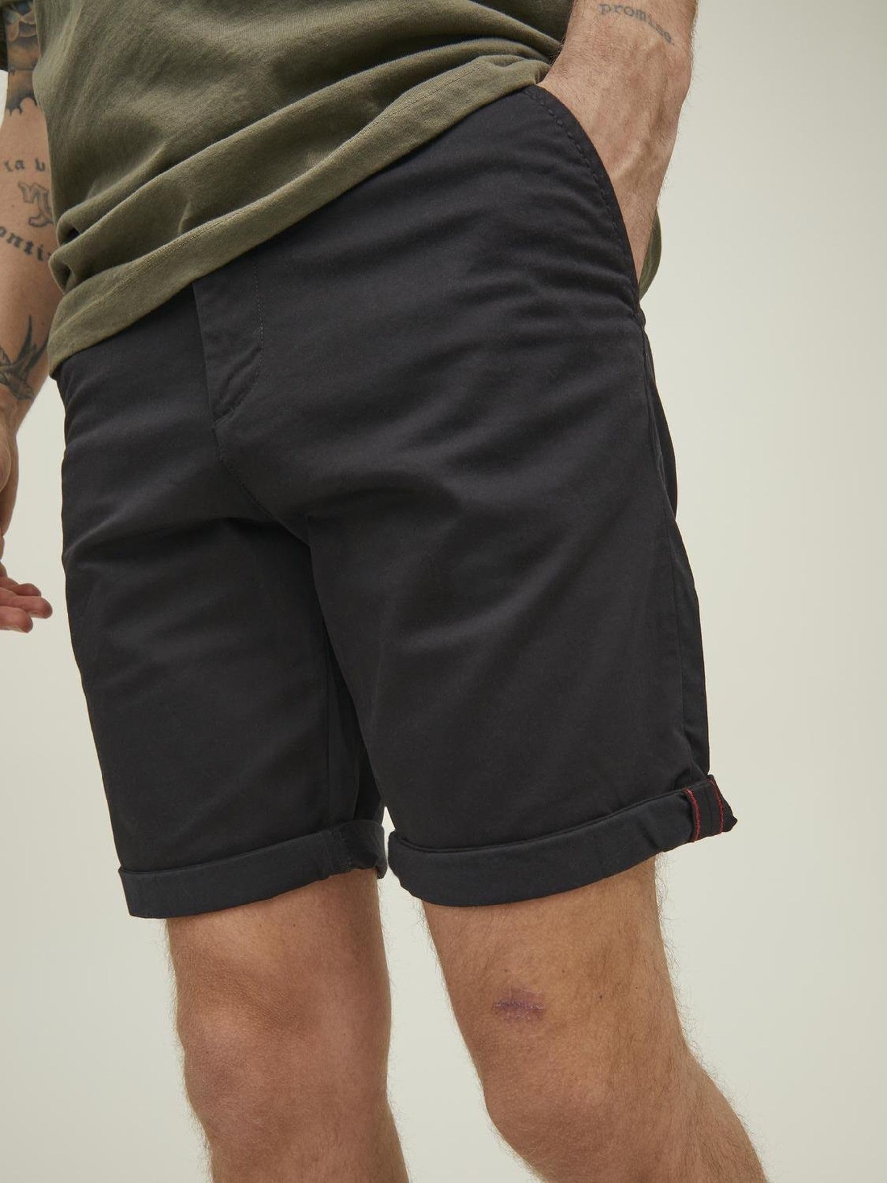 JACK & JONES Herren Chino Shorts Regular Fit 12165604,Schwarz,S 7