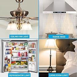 YukiHalu, A15 Appliance Light Bulb, 60W Equivalent