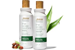 Raw Sugar Scalp Restore Hair Care Bundle, Shampoo and Conditioner Set with Jojoba, Aloe and Niacinamide, Formulated without Sulfates + Parabens