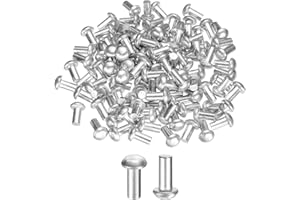 uxcell 150 Pcs Brazier Head Solid Aluminum Rivets, M6 Dia x 12mm Length Round Head Aluminum Boat Rivets for Repairing Boats, 