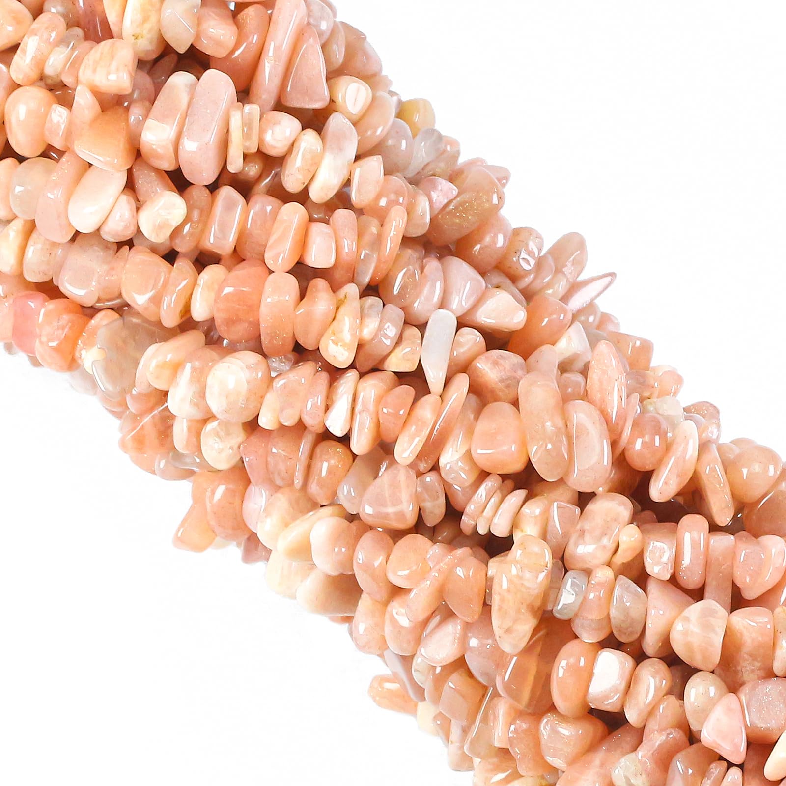 260pcs Natural Sunstone Crystal Beads Chips 5mm to 8mm Irregular Gemstone Beads with Holes DIY for Bracelet Necklace Earrings Jewellery Making Craft 32 inch — image 1