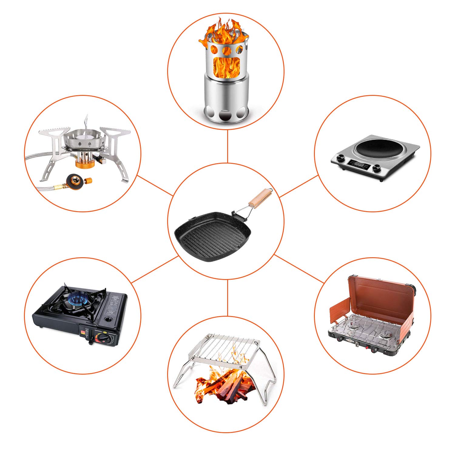 Backpacking Cooking Gear Odoland Camping Cookware Frying Pan with Folding Handle 9 Backpacking Cooking Gear Odoland Camping Cookware Frying Pan with Folding Handle 9