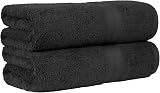 Amazon Basics Bath Towels 100% Cotton Fade Resistant Black Pack of 2 70 x 140 cm view 7