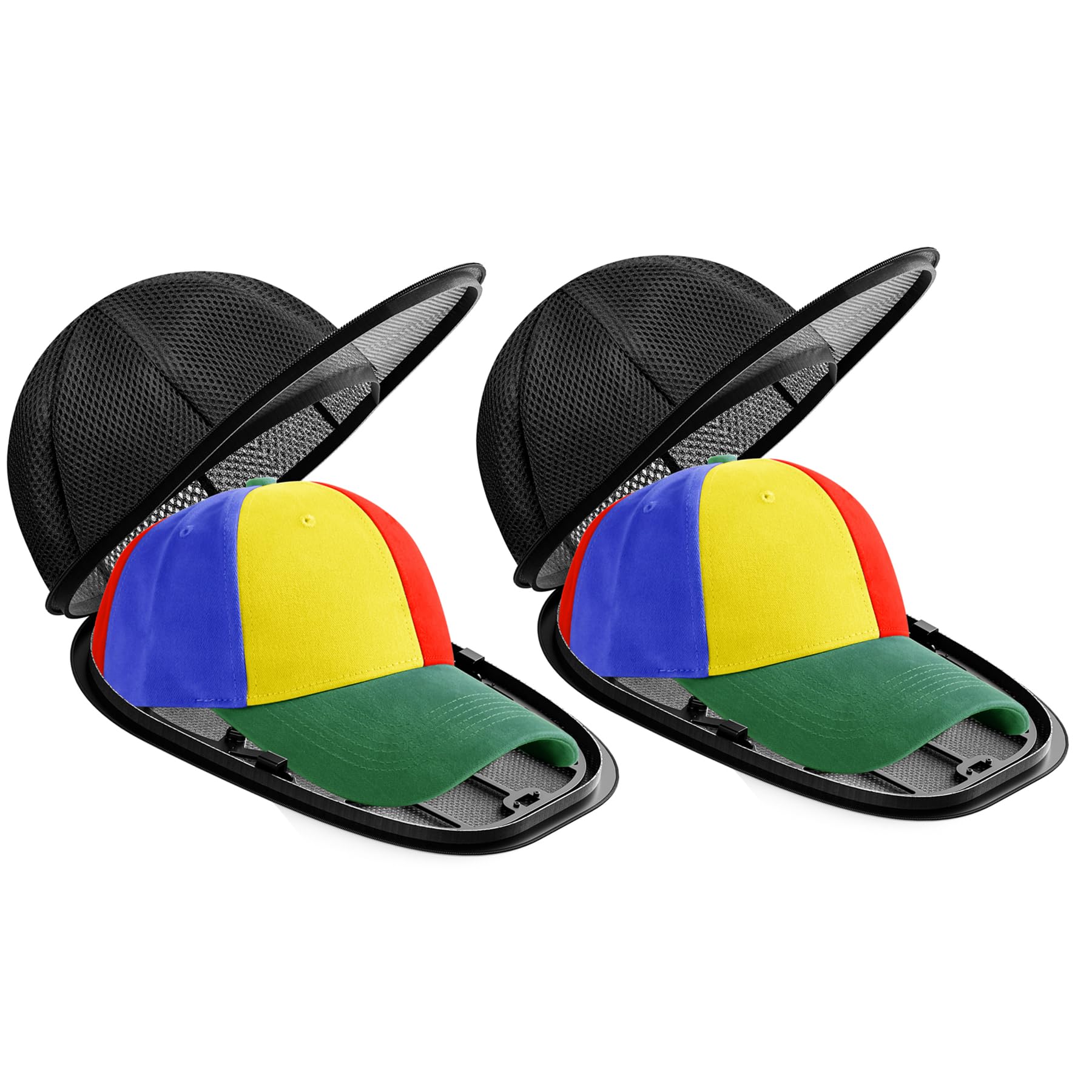 Fododo 2 Pack Baseball Cap Washing Cage Hat Washer for Washing Machine, Cap Cleaner Holder with Hat Washing Bag, Keep Hat Shape Protector, Storage Adult Kid's Ball Caps