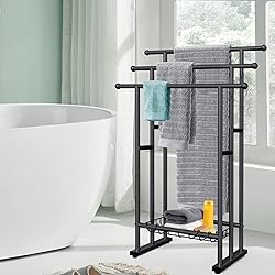 Kayfia 40" H Free Standing Towel Rack, 3 Tier Alloy