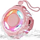 comiso Bluetooth Shower Speaker, Waterproof Bluetooth Speakers IPX7, Floating 2000mAh, Portable Wireless Speaker with LED Light, Loud HD Sound and Bass for Travel Beach Pool, Camping, Ideal Gifts.