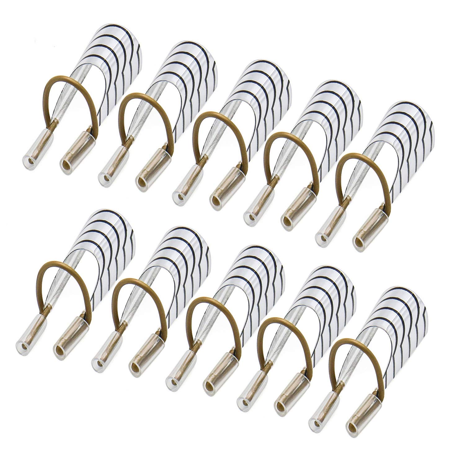 Photo 1 of 10Pcs Reusable Acrylic & UV Gel Nail Extension Tips & Forms Guide with Protector, French Nail Mold Tips & Storage Box for Manicure Nail Art DIY Tool, Silver