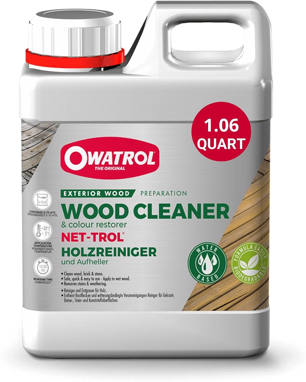 Owatrol Net-Trol Wood Cleaner Neutraliser Colour Restorer 1L
