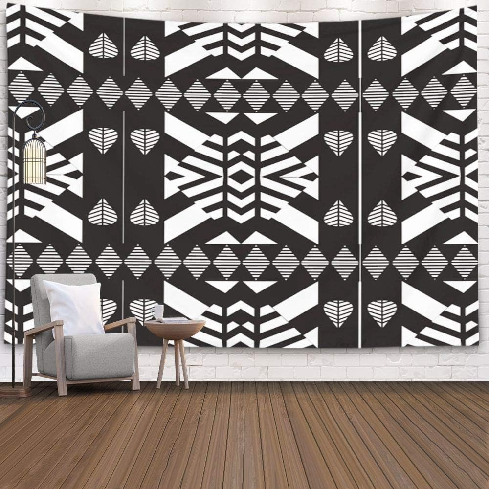 Wall Hanging Tapestry Geometric,Home Decor Tapestry Pattern Inspired Black White Print Dorm Room Bedroom Living Room 80X60 Inches（200X150Cm） Inhouse,Black White 11