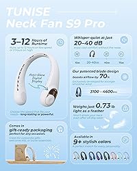 Neck Fan, Personal Fan with LED Display, USB-C