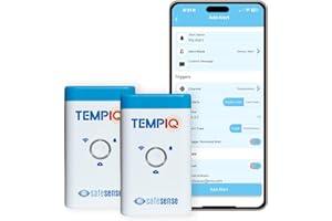 SAFESENSE TEMPIQ WiFi 2-Pack Temperature & Humidity Sensor - App Integration, Alerts, Helps Monitor 2nd Home, AirBnb, RV, Pets,Freezer and Server Room, Remote Indoor & Outdoor Hygrometer & Thermometer