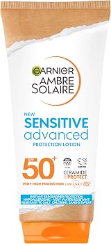 Garnier Ambre Solaire Sensitive SPF50+ Face Body Sun Cream Water Resistant 175ml