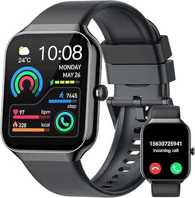 Smartwatch Herren Damen, Fitnessuhr Herzfrequenz Schlafmonitor Schrittzähler Uhr, 1.96\