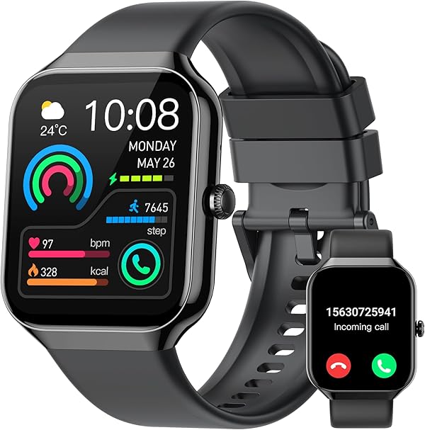 Smartwatch Herren Damen, Fitnessuhr Herzfrequenz Schlafmonitor Schrittzähler Uhr, 1.96\