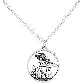 HAQUIL Mushroom Pendant Necklace - Nature Mushroom Charm Creative Chain Vintage Jewelry Gift For Women