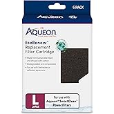 Aqueon Genuine EcoRenew Filter Cartridges, for Freshwater and Saltwater Aquariums, Large, 6-Pack