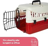 Kerbl Pet Transport Box Expedion 45x30x30 cm with Plastic Door Creme Bordeaux view 2