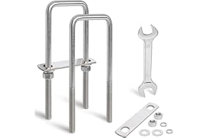 SRZTXU 2 Sets Heavy Duty Square u Bolts 3 inch Wide,M12 Thread Size,304 Stainless Steel Square u-Bolts 3-1/16" W x 7-5/16" L,