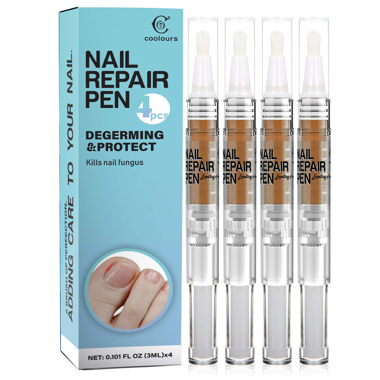 Coolours Nail Repair Pen, Nail Care Solution For Toenails and Fingernails 4pcs : Beauty