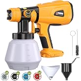Mewryytuo Cordless Spray Paint Gun for Dewalt 20V MAX Battery, 200W HVLP Paint Sprayer with 4 Size Nozzles for House Painting, Fence Chairs &amp; Furniture Painting [ Battery Not Included ]