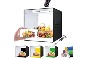 OBEST Photo Studio Light Box, 16"×16" / 40cm Light Box Professional Foldable Lightbox for Product Photography 160 LED Lights 