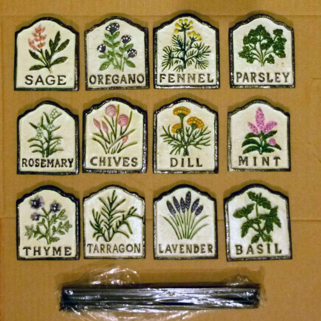 Cast Iron Herb Markers set of 12 (Painted) Amazon.co.uk Garden & Outdoors