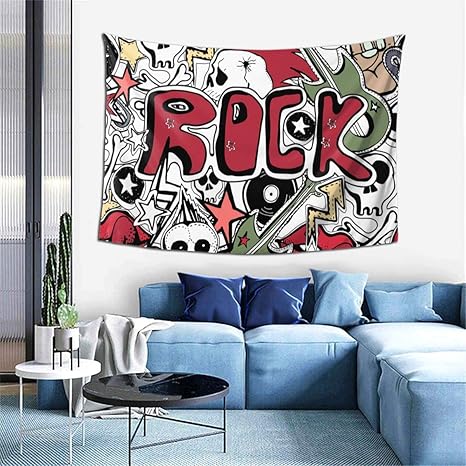 Amazon Co Jp Miscery タペストリー クレイジーパンクロックの抽象的な背景 多機能 毛布 おしゃれな壁掛け インテリア ファブリック装飾用品 モダンなアート 和風 壁掛け クールジャパン 家飾り ホーム キッチン