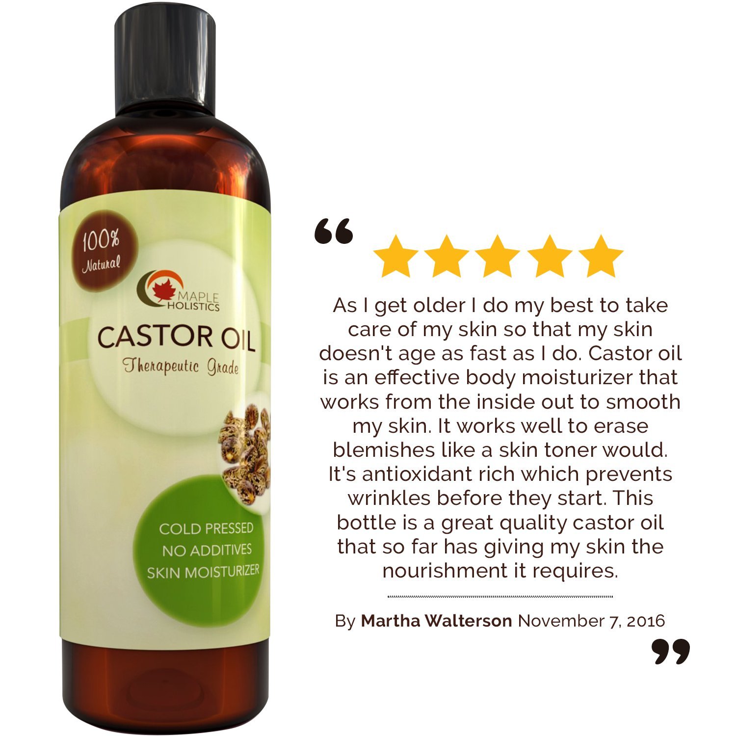 Cold Pressed Castor Oil Hair Growth Treatment All Natural Anti Aging