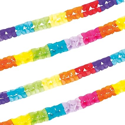 Boland 2 X 2 5m Colourful Banner Paper Garland Hawaiian Themed
