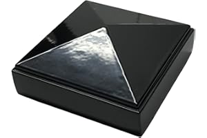 DECOREX HARDWARE 2.5" x 2.5" Aluminium Pyramid Post Cap for Metal Posts - Pressure Fit - Black