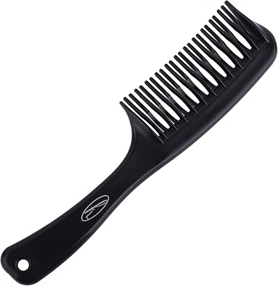 Fine Lines Detangling Comb with Intertwined Teeth Black Anti-Static