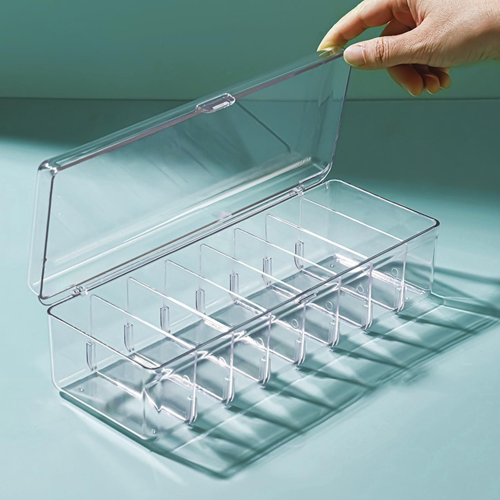 Cabilock Business Card Storage Box Organizer with Lid Durable Card Holder for Office Desk Neat Desktop Display for Business and Id Cards