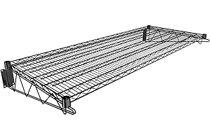 Krollen Industrial 24" x 60" Black Epoxy Wire Wall Mount Shelf