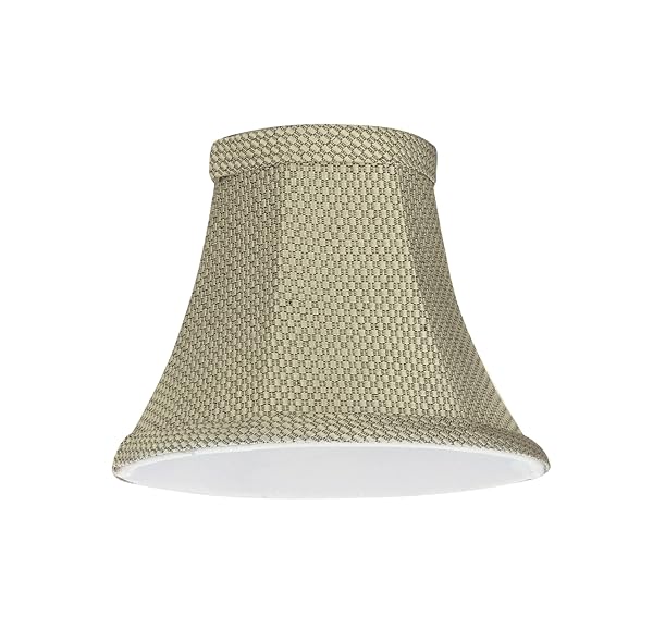 ASPEN CREATIVE 30061-2A, BELL CLIP-ON CHANDELIER LAMP SHADE, LIGHT BEIGE, 3″ TOP X 6″ BOTTOM X 5″ SLANT HEIGHT, SET OF 2