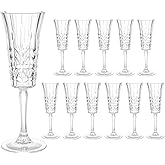 LEYIQU 6oz Plastic Champagne Flutes, Unbreakable Champagne Glasses Shatterproof Reusable Mimosa Prosecco Wine Stemware for Wedding Toasting Bachelorette Party Holidays (Set of 12, Clear)
