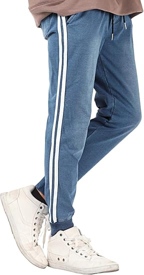 Amazon ラグスタイル ジョガーパンツ メンズ デニム インディゴ スウェット サイドライン 裏毛 ジーンズ 通販