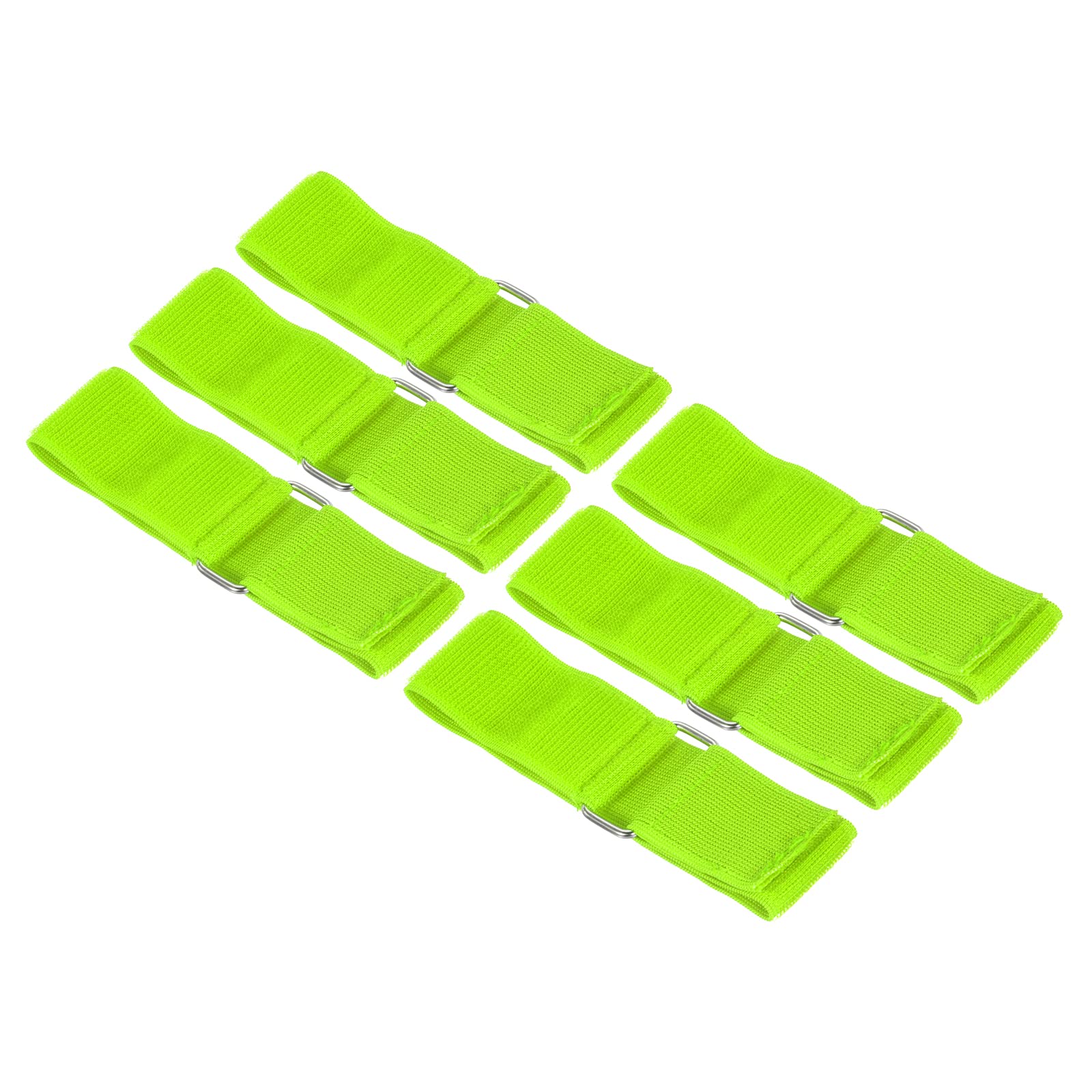 PATIKIL 3 Legged Race Bands, 6 Pack Nylon Elastic Tie for Outdoor Birthday Party Field Day Carnival Relay Game, Fluorescent Green