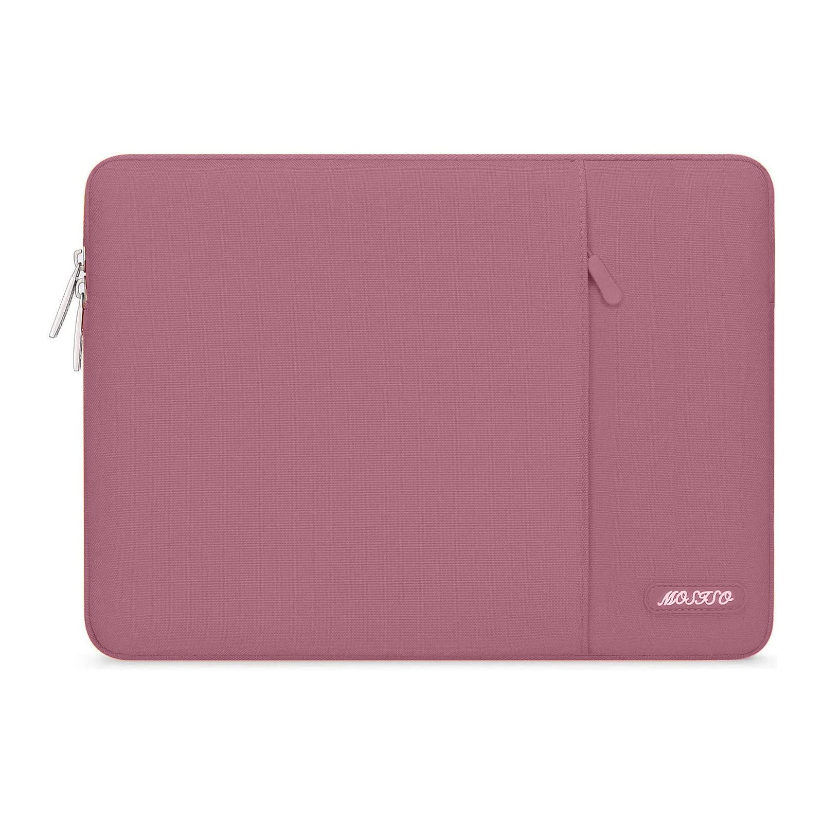 Photo 1 of MOSISO Laptop Case 14 inch, 14 inch Laptop Sleeve Compatible with HP Lenovo Dell ASUS Acer, HP Stream, Dell Latitude, Lenovo IdeaPad, Polyester Vertical Computer Sleeve Bag with Pocket, Dusty Rose