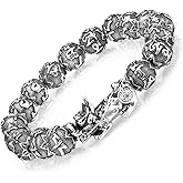 ZenBless Fengshui Prosperity Bracelet 12mm Natural Bead Bracelet Single Silver Pi Xiu/Pi Yao Attract Wealth Health and Good Luck