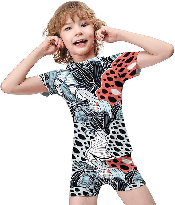 Amazon 花柄 パターン キッズ 水着 男の子 スクール水着 半袖 2点セット ジュニア スイムウェア セパレート カジュアル 子供用スイムスーツ 速乾性抜群 上下セット 海辺 プール 入学ギフト 水泳 練習 6歳 12歳 Tシャツ カットソー 通販