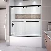 DreamLine Encore 56 - 60 inch W x 58 inch H Semi-Frameless Bypass Tub Door in Matte Black