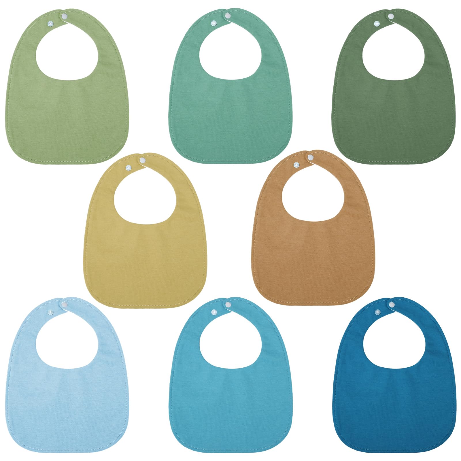 8 Packs Bandana Dribble Bibs, Soft Cotton Baby Teething Bibs Waterproof Drool Bibs with Adjustable Snaps for 0-36 Months Unisex Newborn and Toddlers