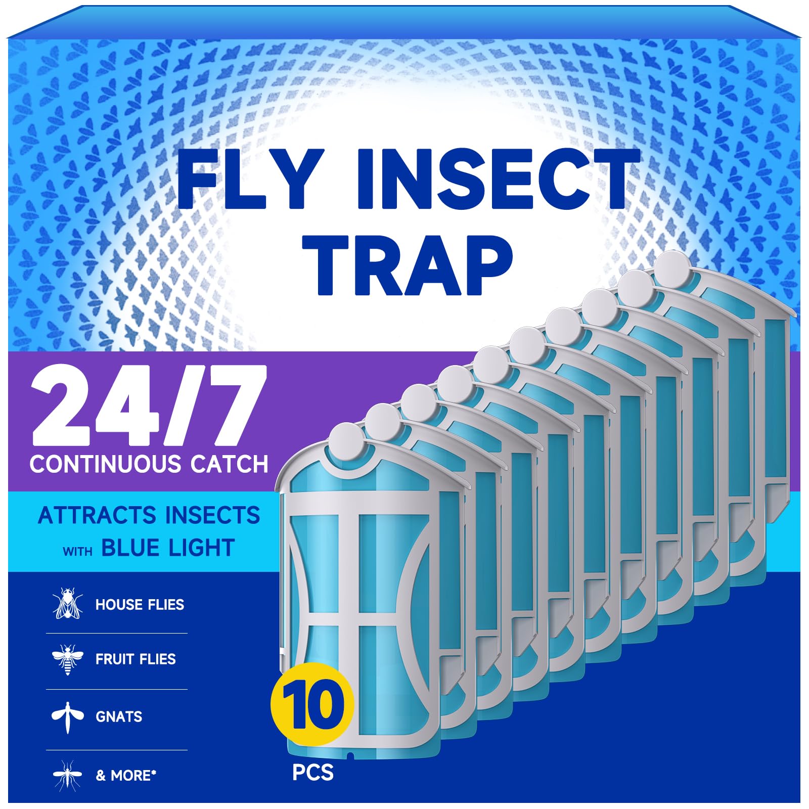 Photo 1 of 10 Pack Flying Insect Trap Refills, Compatible with Flying Insect Trap M364 M364A and Max, Catch Gnats, House & Fruit Flies - Easy to Use - Mess-Free Disposal