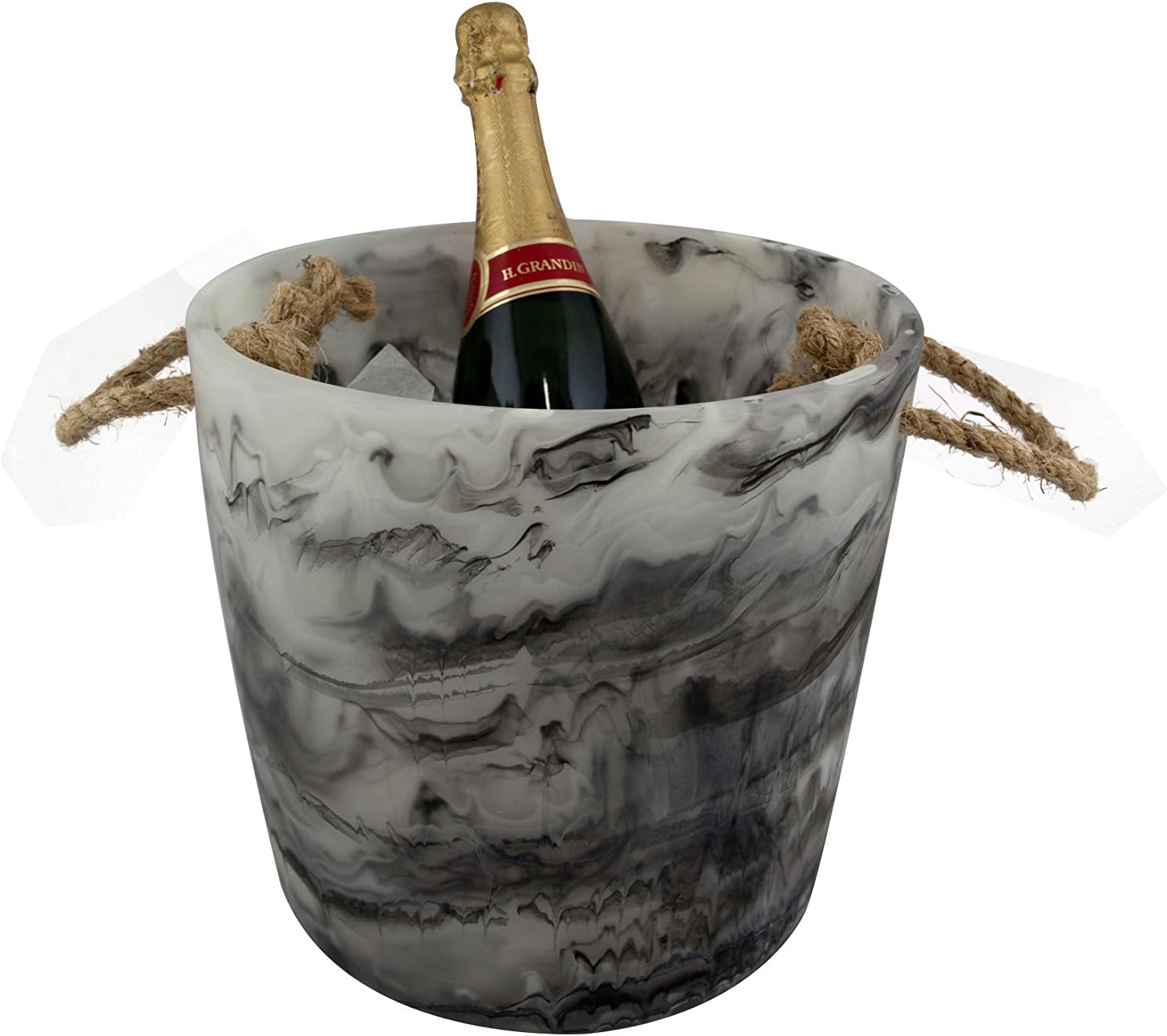 Nashi Home Hand Crafted Ice Bucket (Black Swirl)