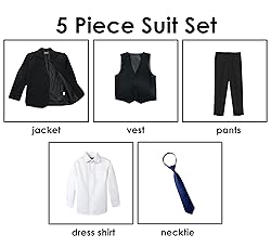 Spring Notion Boys' Formal Dress Suit Set 7 Black